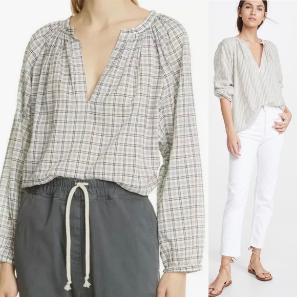 NEW NILI LOTAN BrookeCheck Cotton Top inBlack/White size XS X-Small